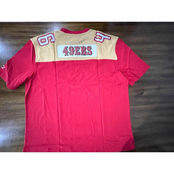 San Francisco 49ers Mens Red & Gold Mesh V-Neck Jersey XL By Starter - Picture 2 of 7